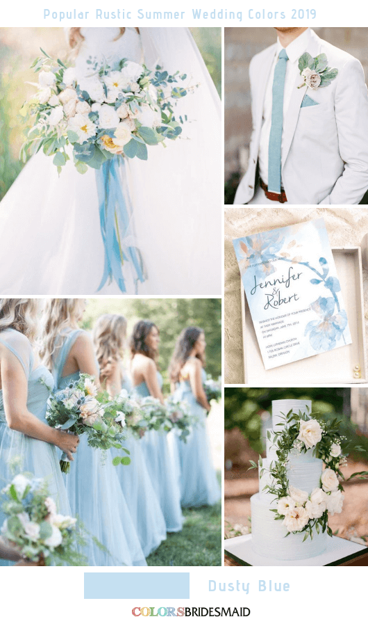 8 Popular Rustic Summer Wedding Color Ideas for 2019 - Dusty Blue